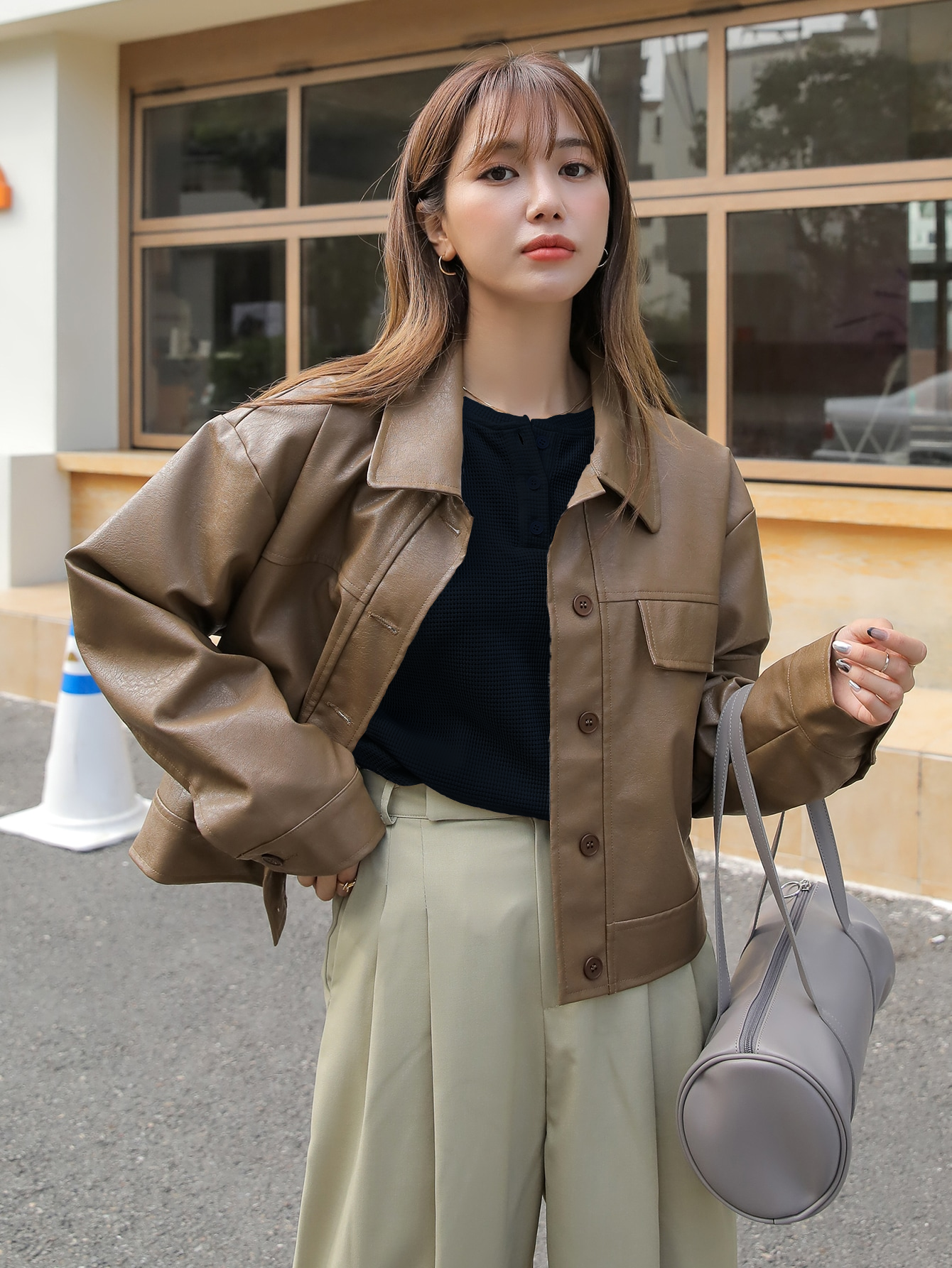 Women Oversized Korean Black Tops