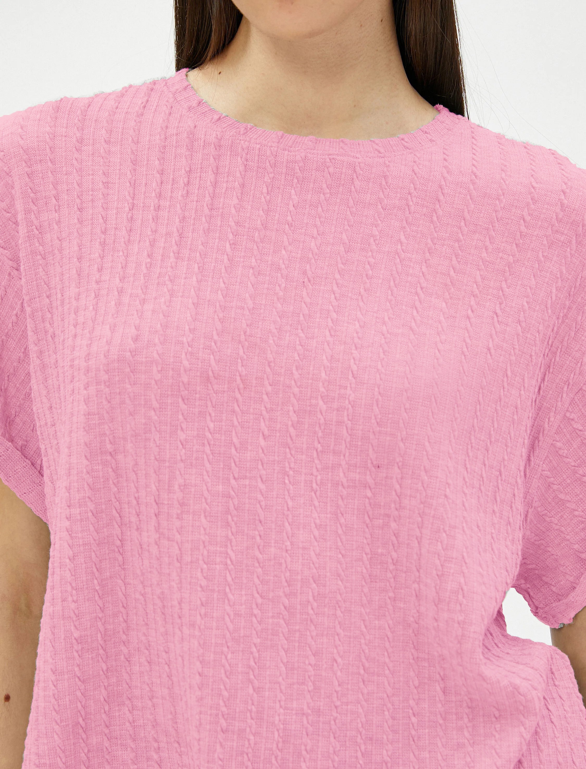 Women Loose Fit Formal Pink Tops