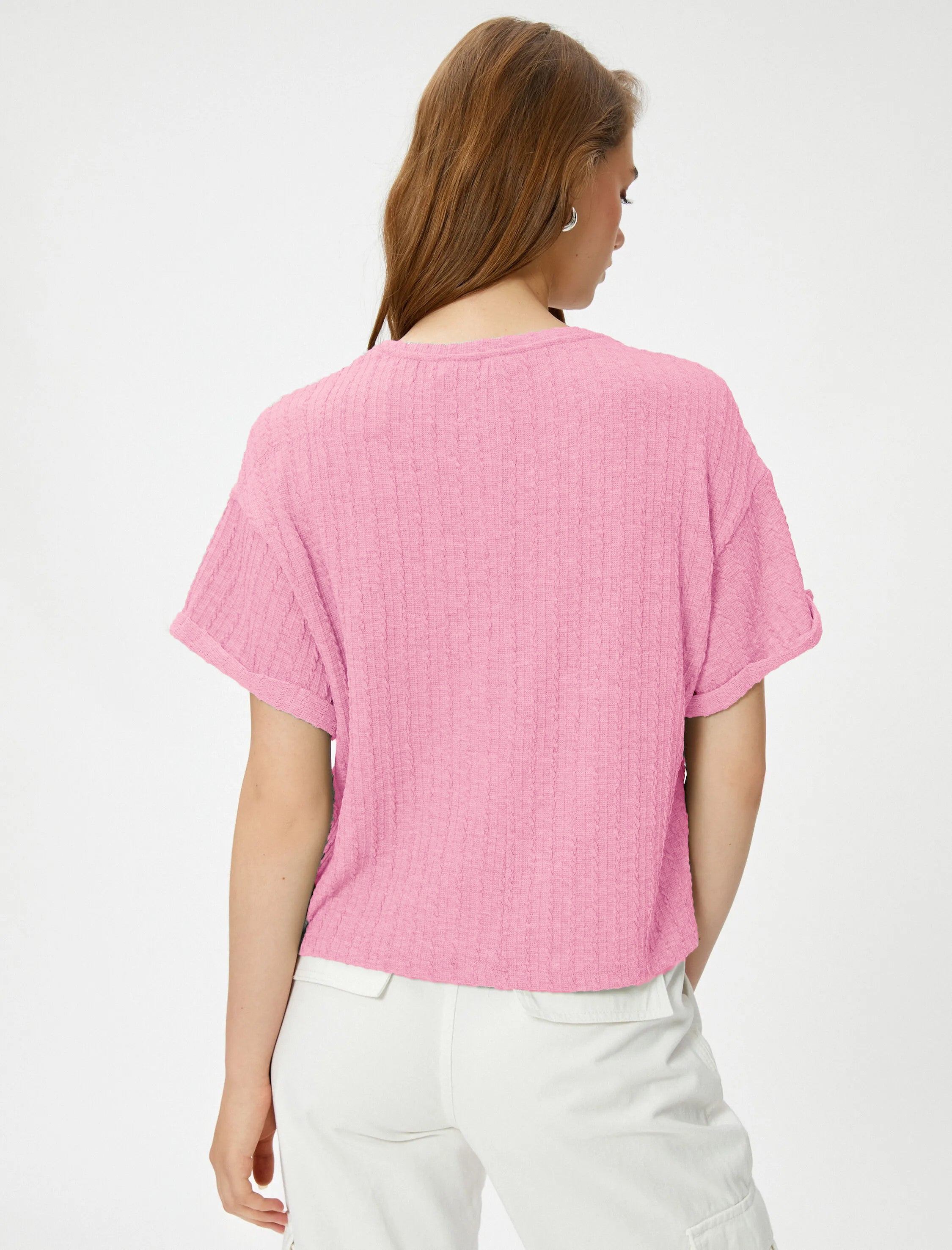 Women Loose Fit Formal Pink Tops