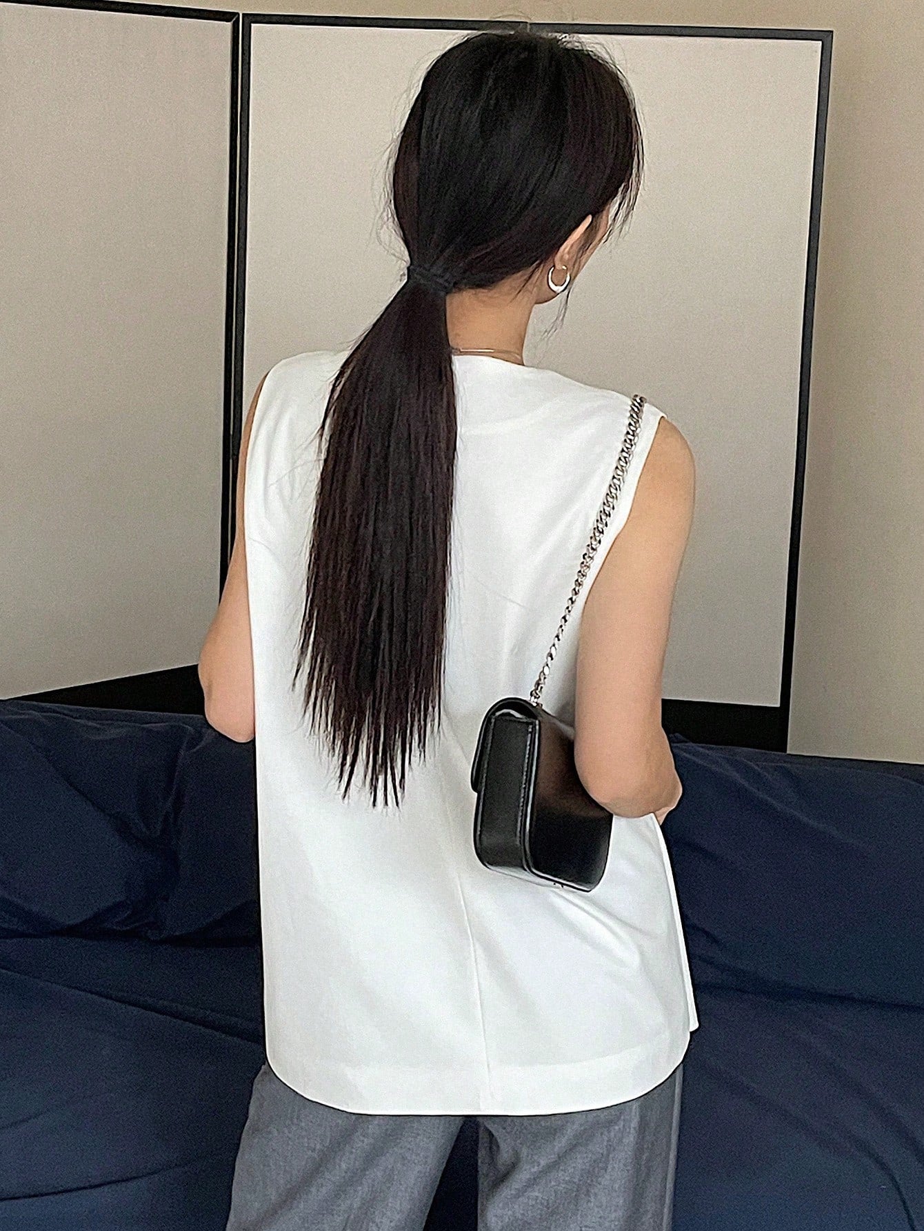 Women's Round Neck Top Sleeveless Summer Woman Stylish Western Basic Top