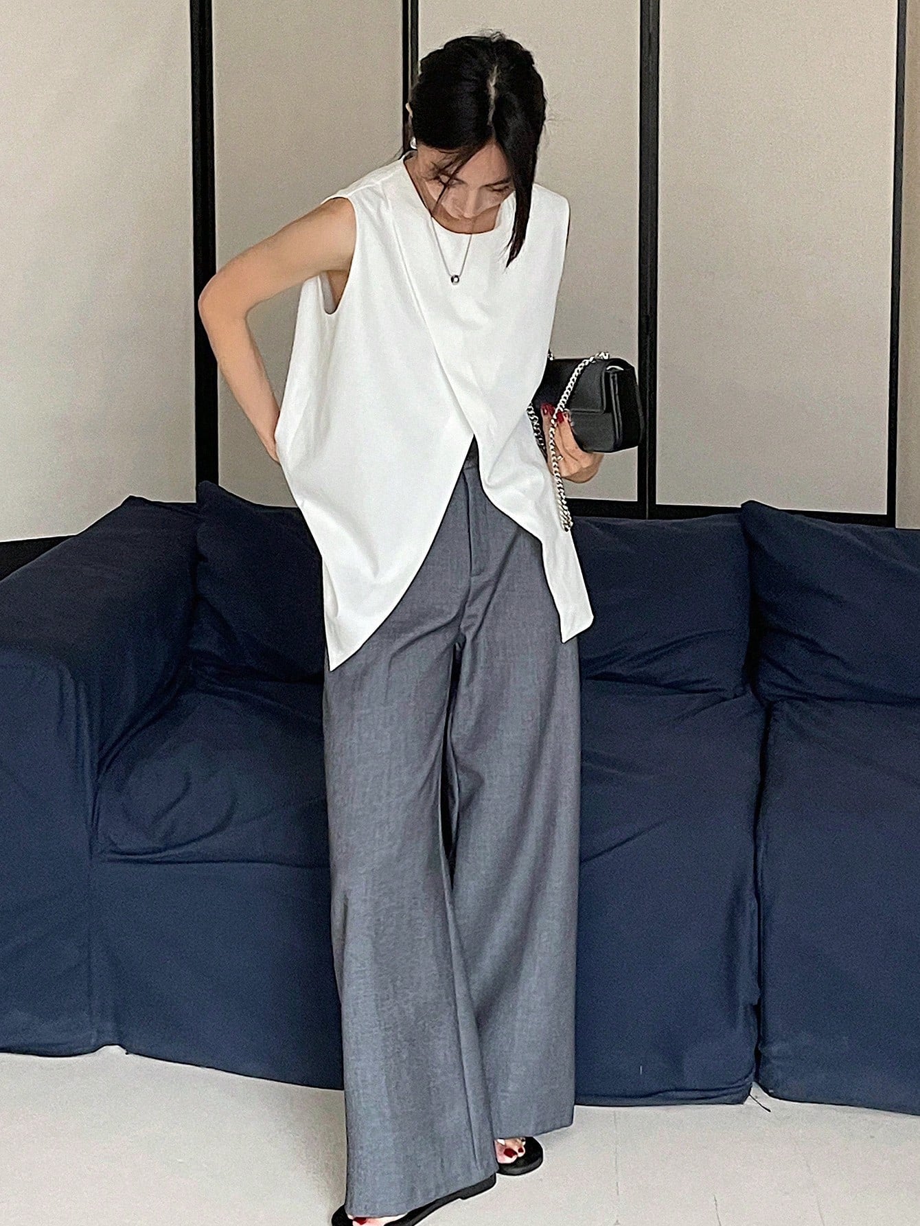 Women's Round Neck Top Sleeveless Summer Woman Stylish Western Basic Top