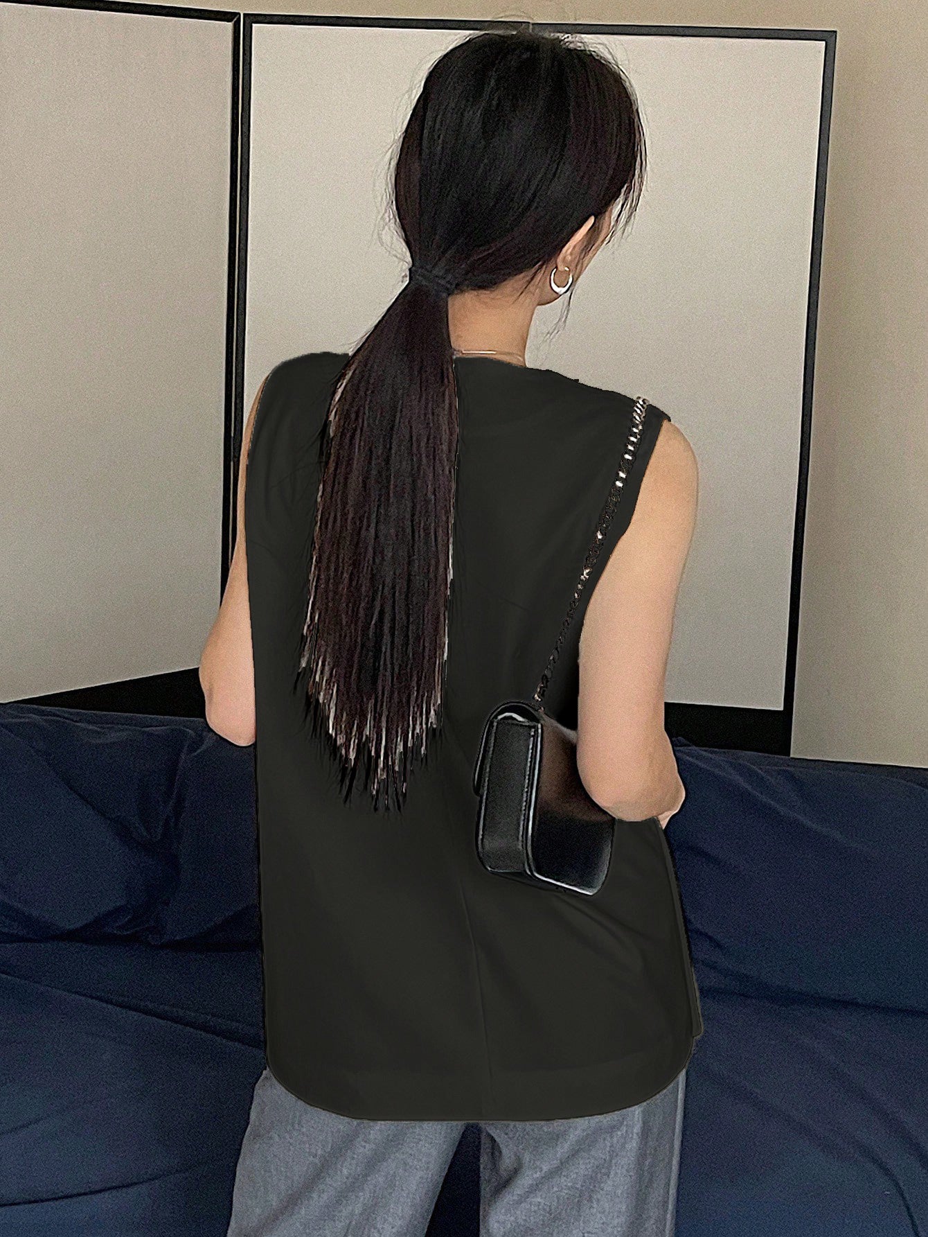Women's Round Neck Top Sleeveless Summer Woman Stylish Western Basic Top