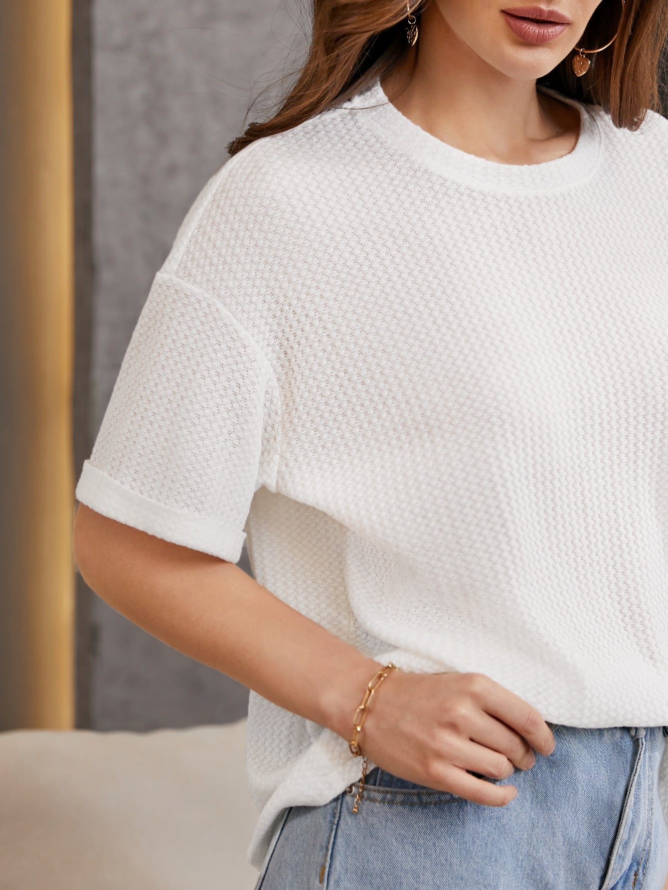 Women Oversized Western White Tops