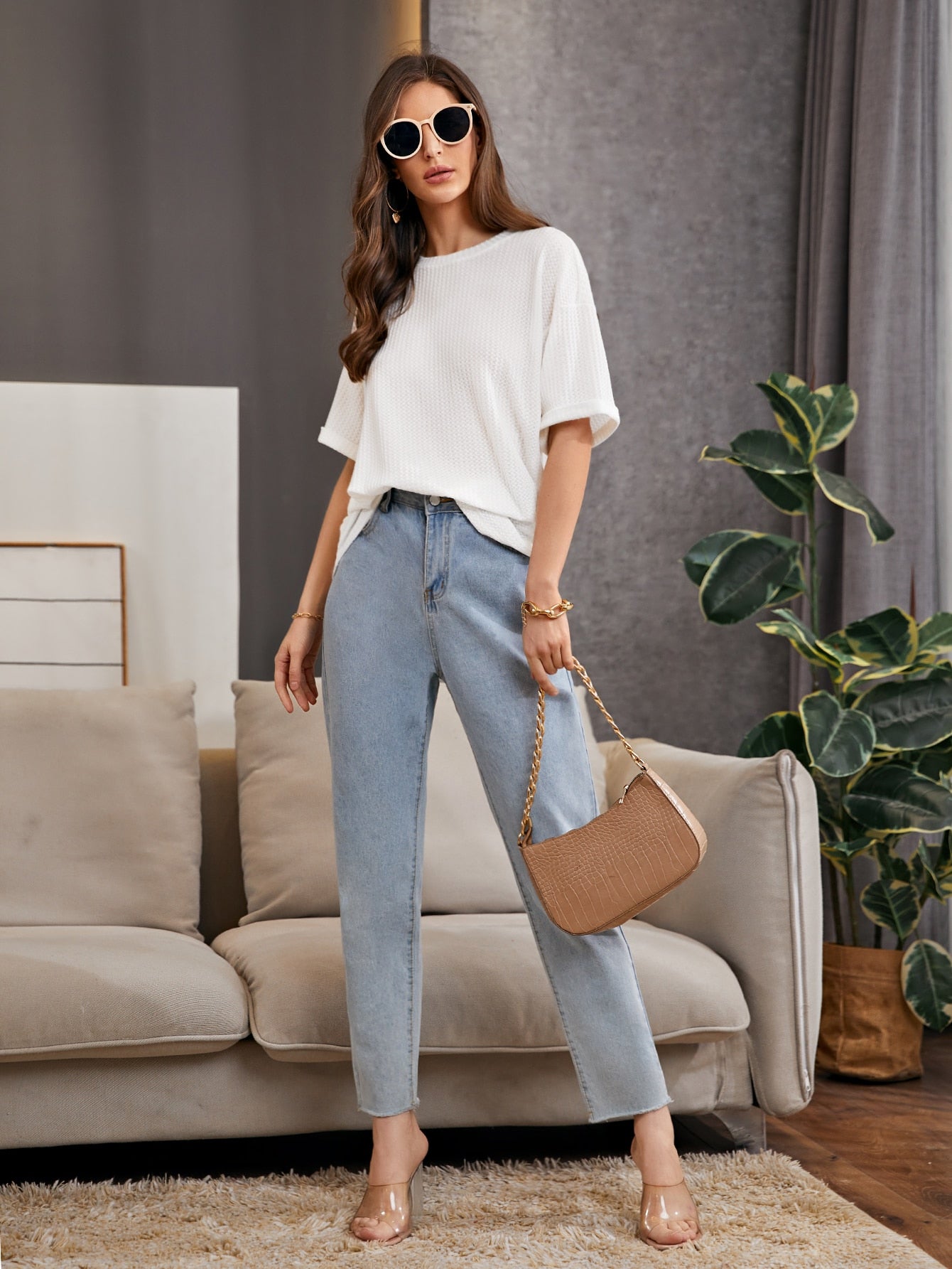 Women Oversized Western White Tops