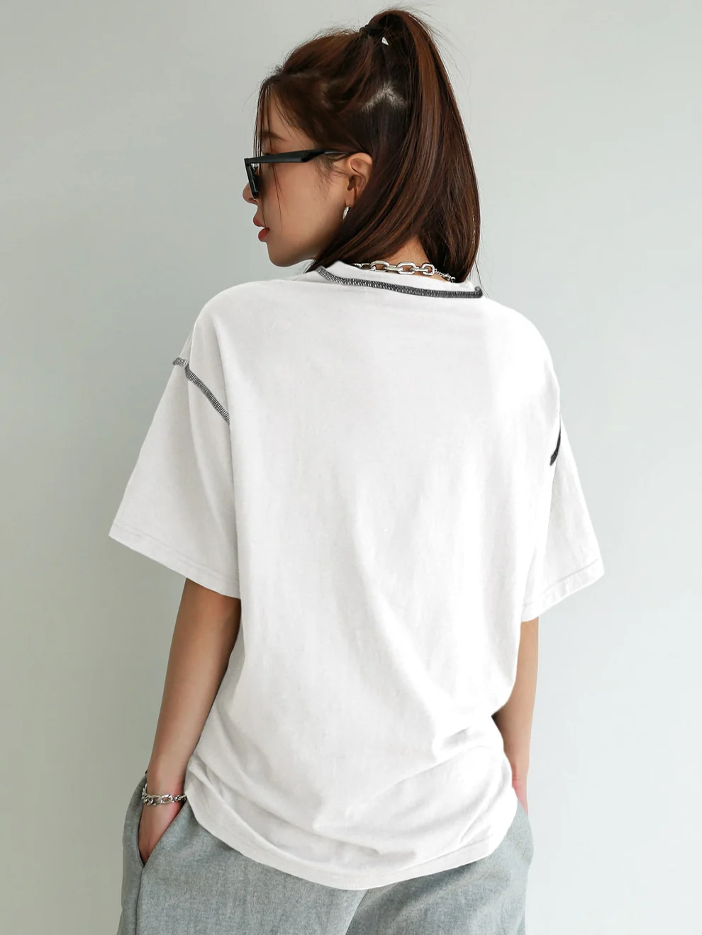 Women Oversized BTS Lover White Tops
