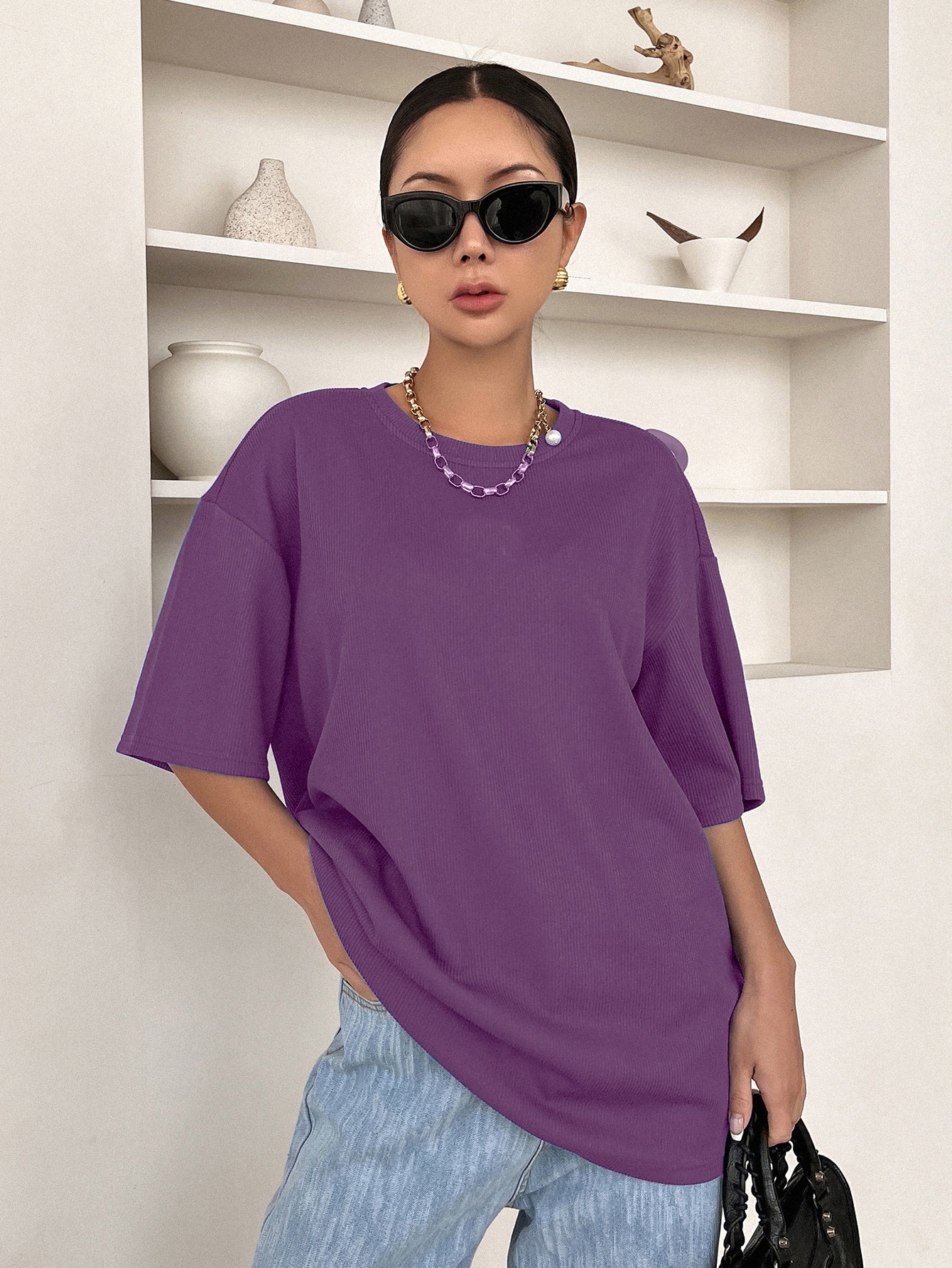 Women Dressy Office Work Casual Purple Tops