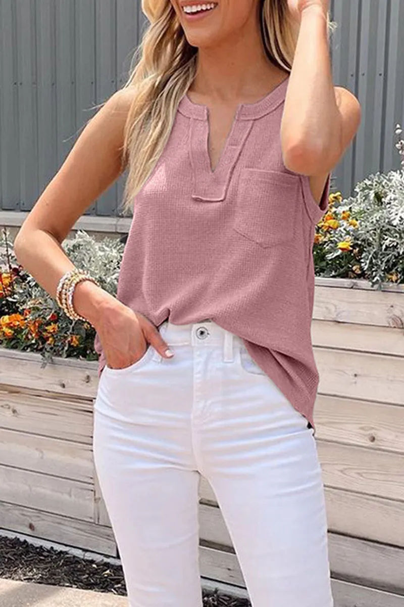 Women Sleeveless Western Pink Tops