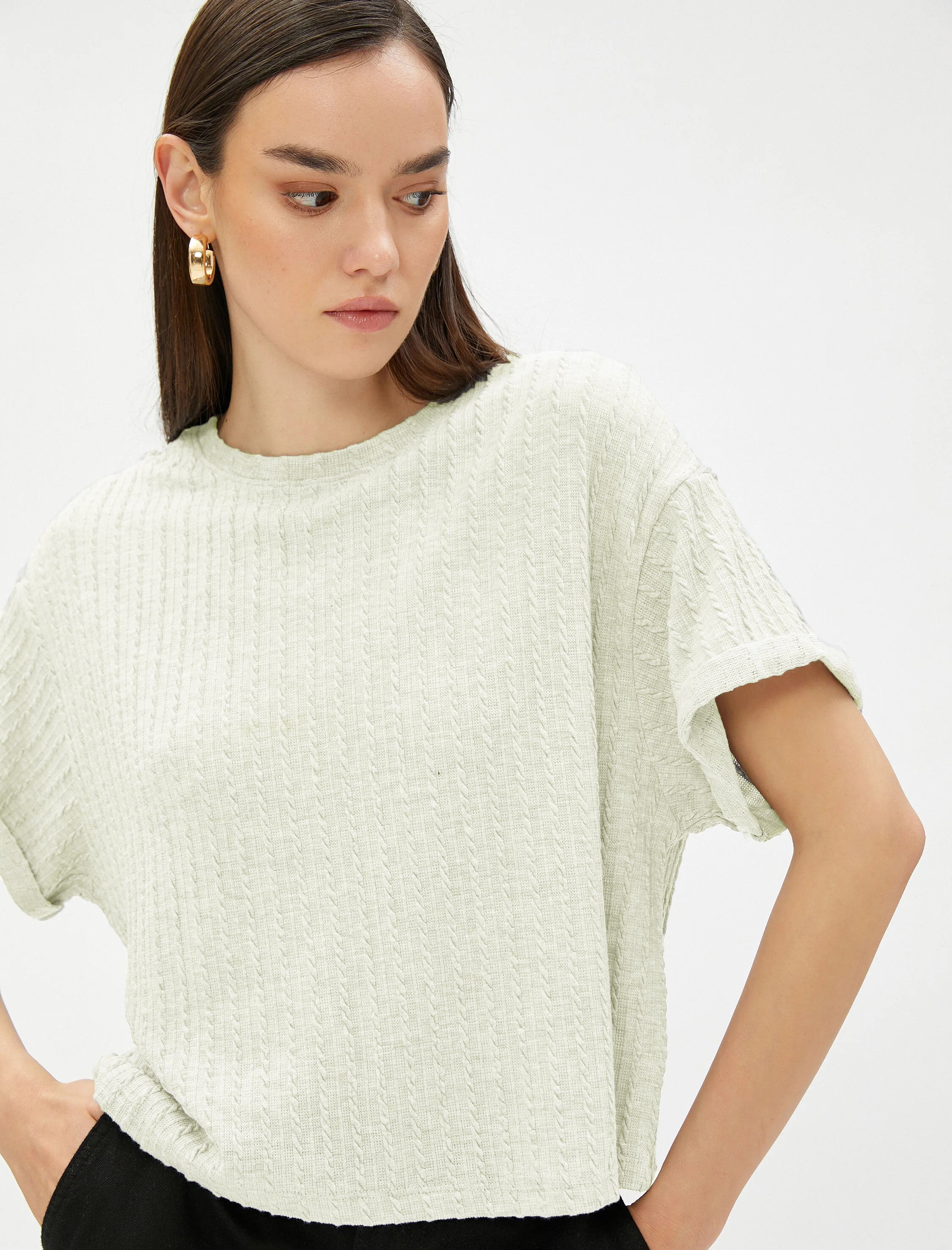 Women Loose Fit Formal White Tops