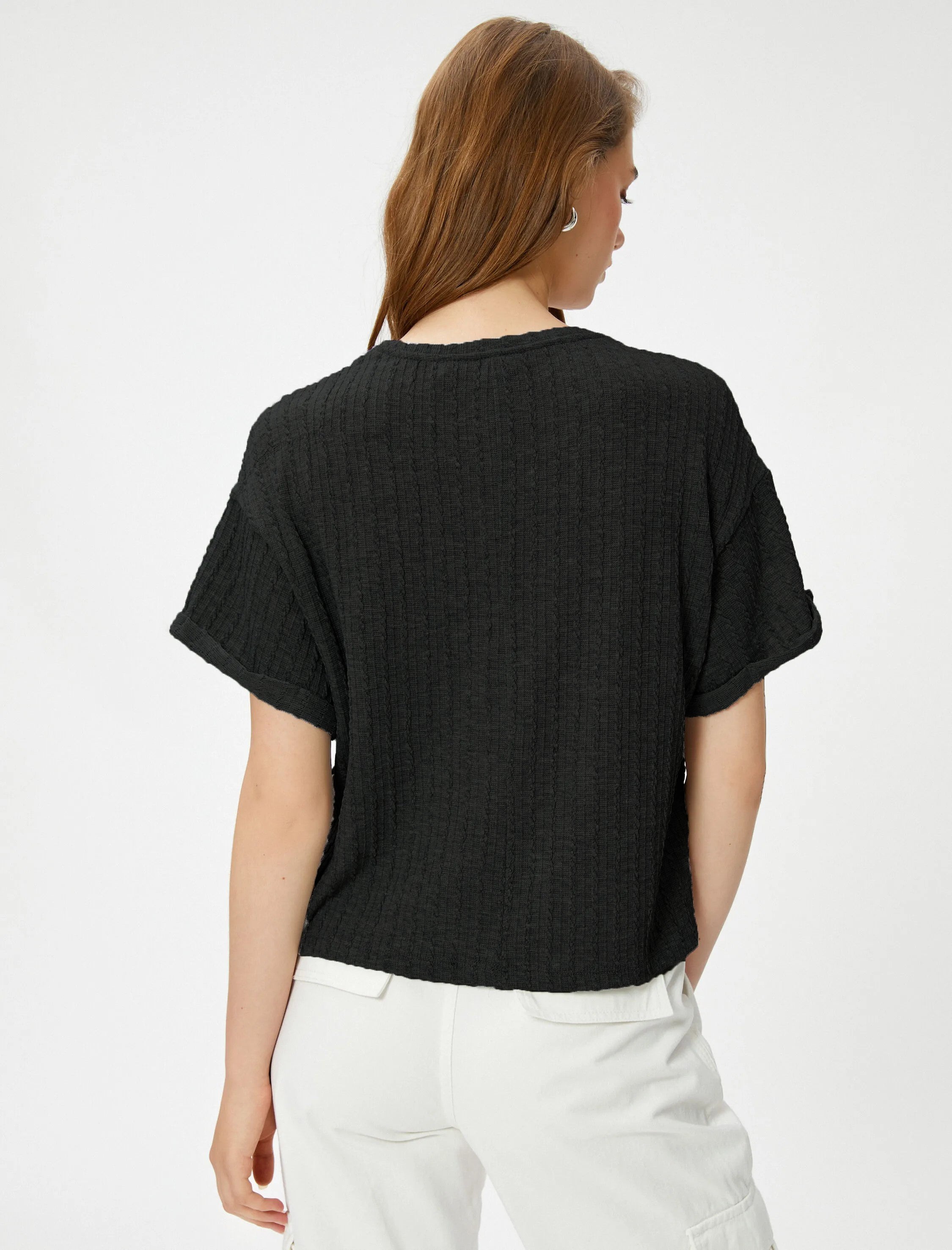 Women Loose Fit Formal Black Tops