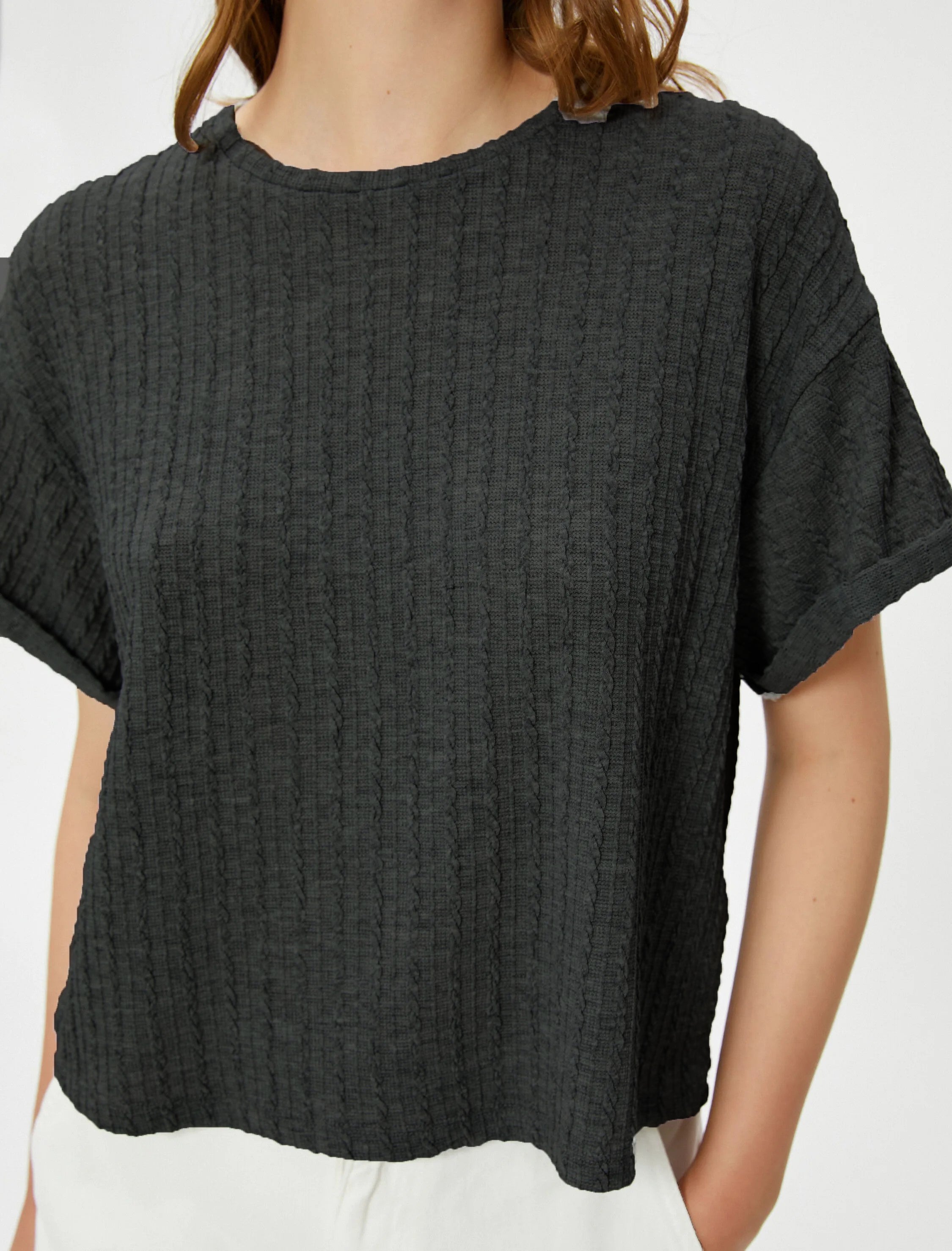 Women Loose Fit Formal Black Tops