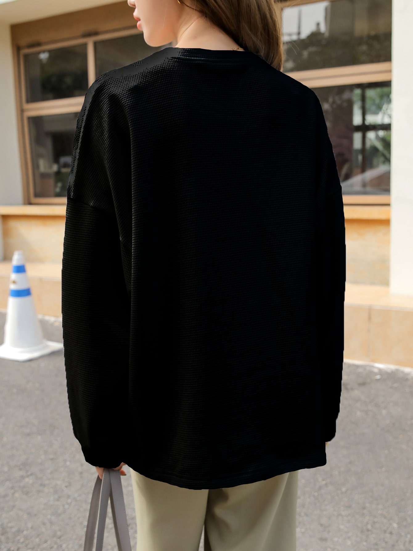 Women Oversized Korean Black Tops