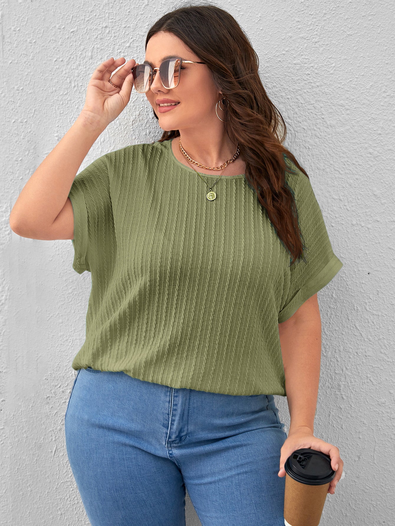 Women Casual Office Work Green Tops