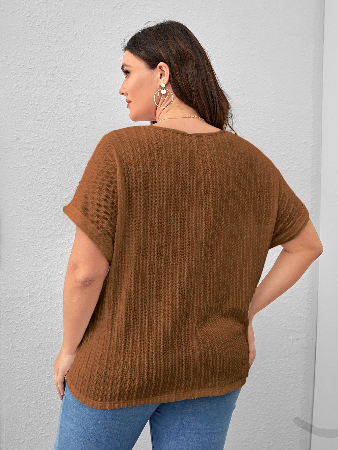 Women Casual Office Work Brown Tops