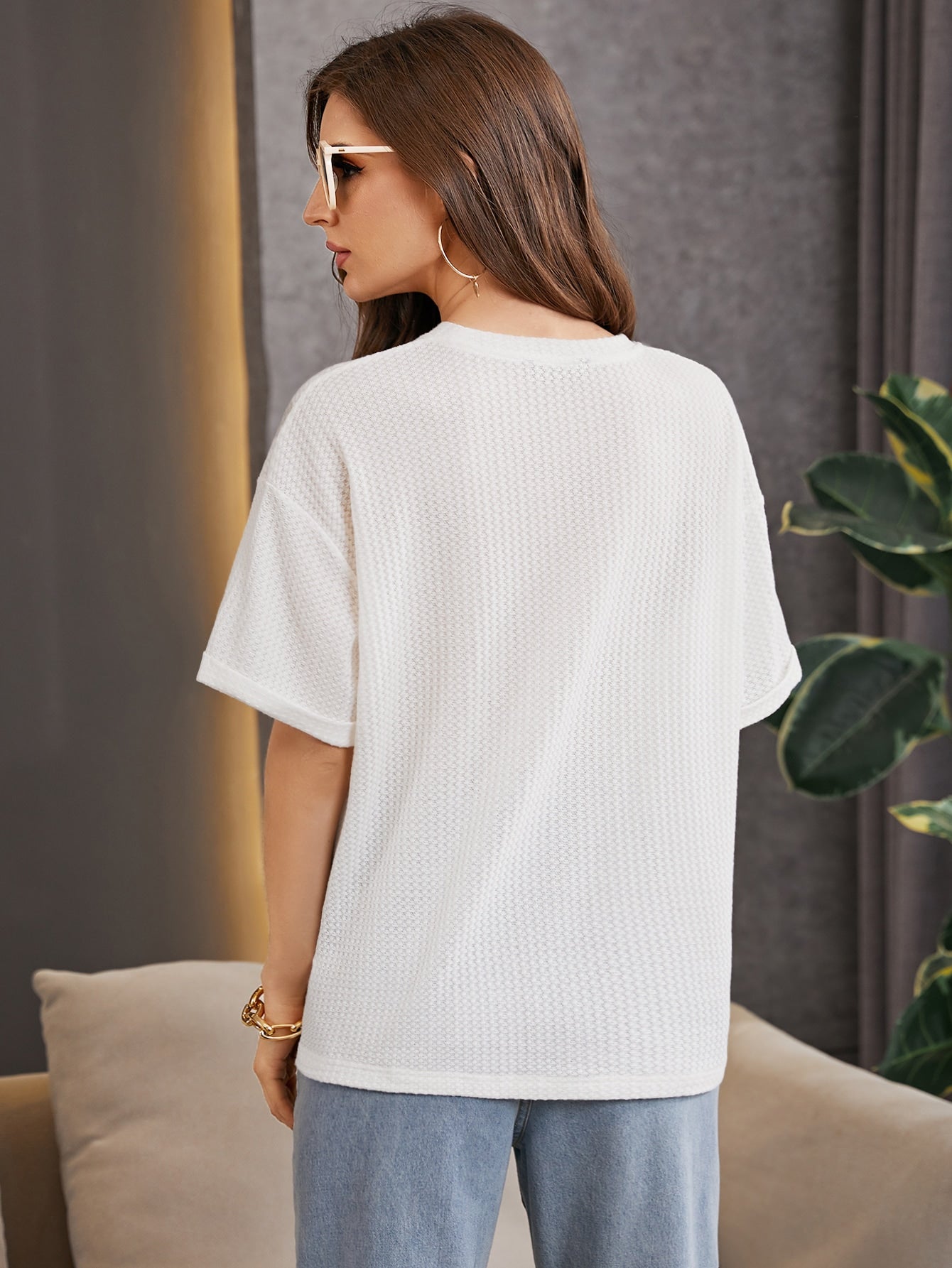 Women Oversized Western White Tops