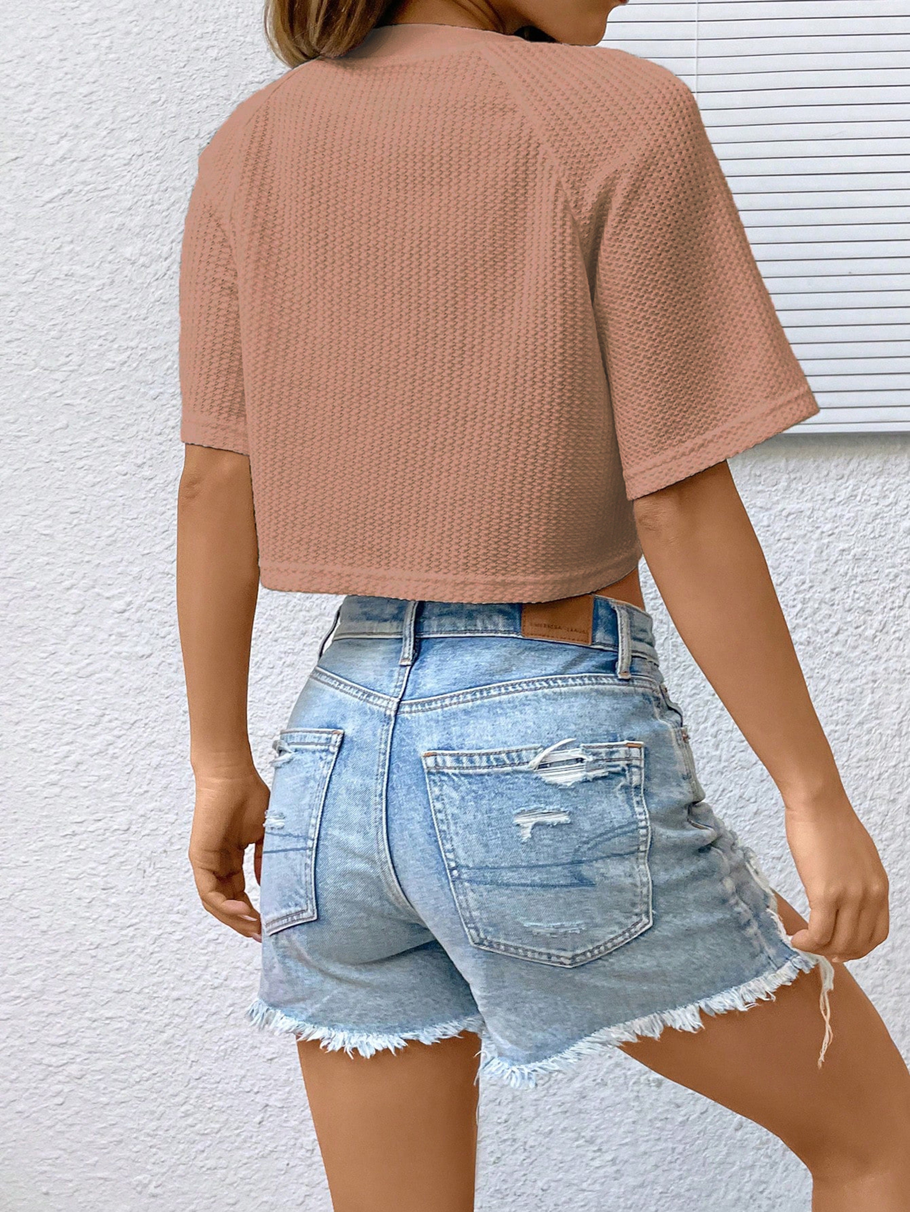 Women Cropped Party Disco Pink Tops