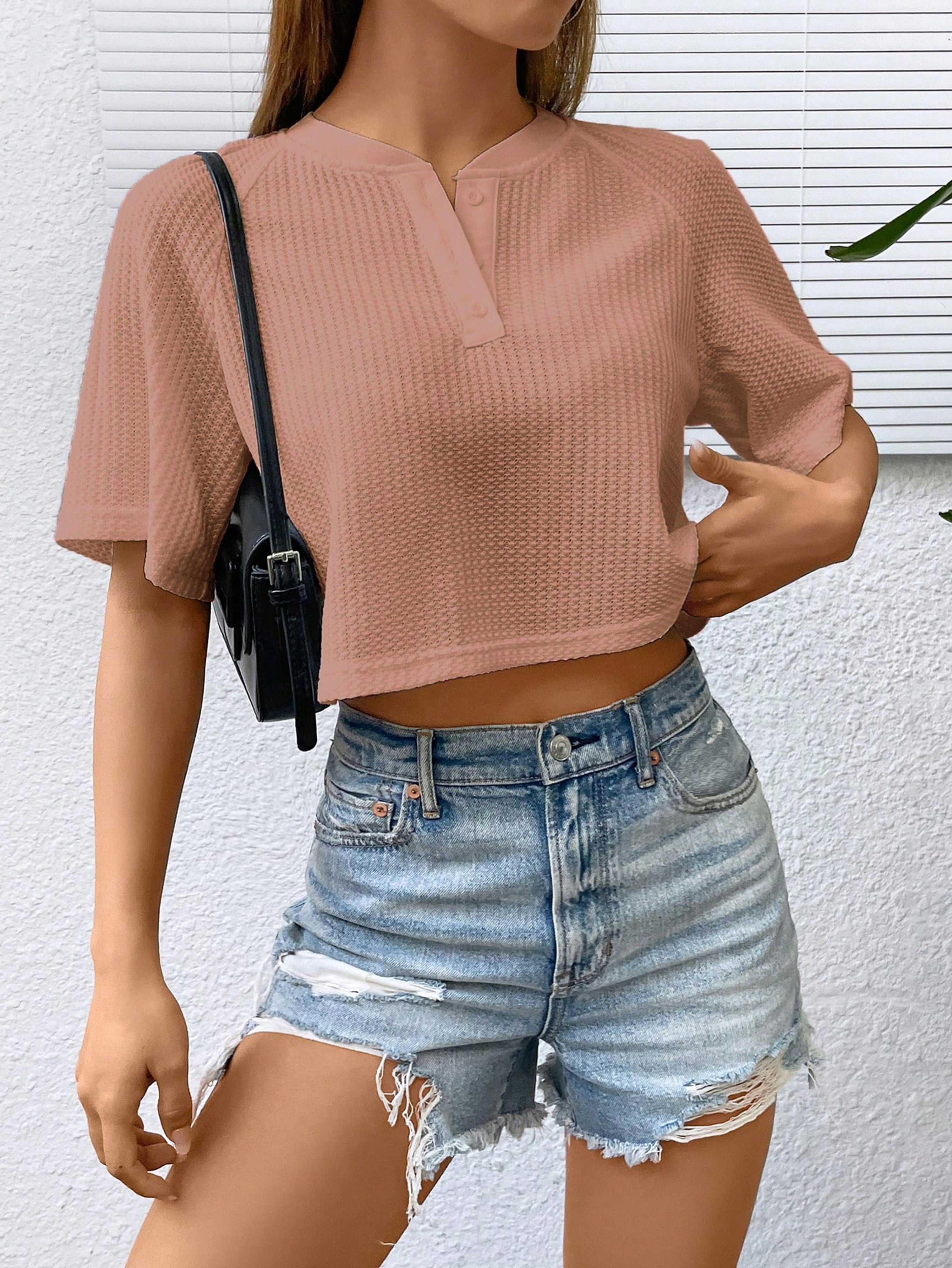 Women Cropped Party Disco Pink Tops