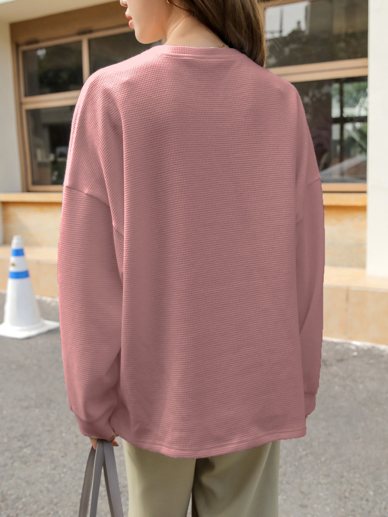 Women Oversized Korean Pink Tops