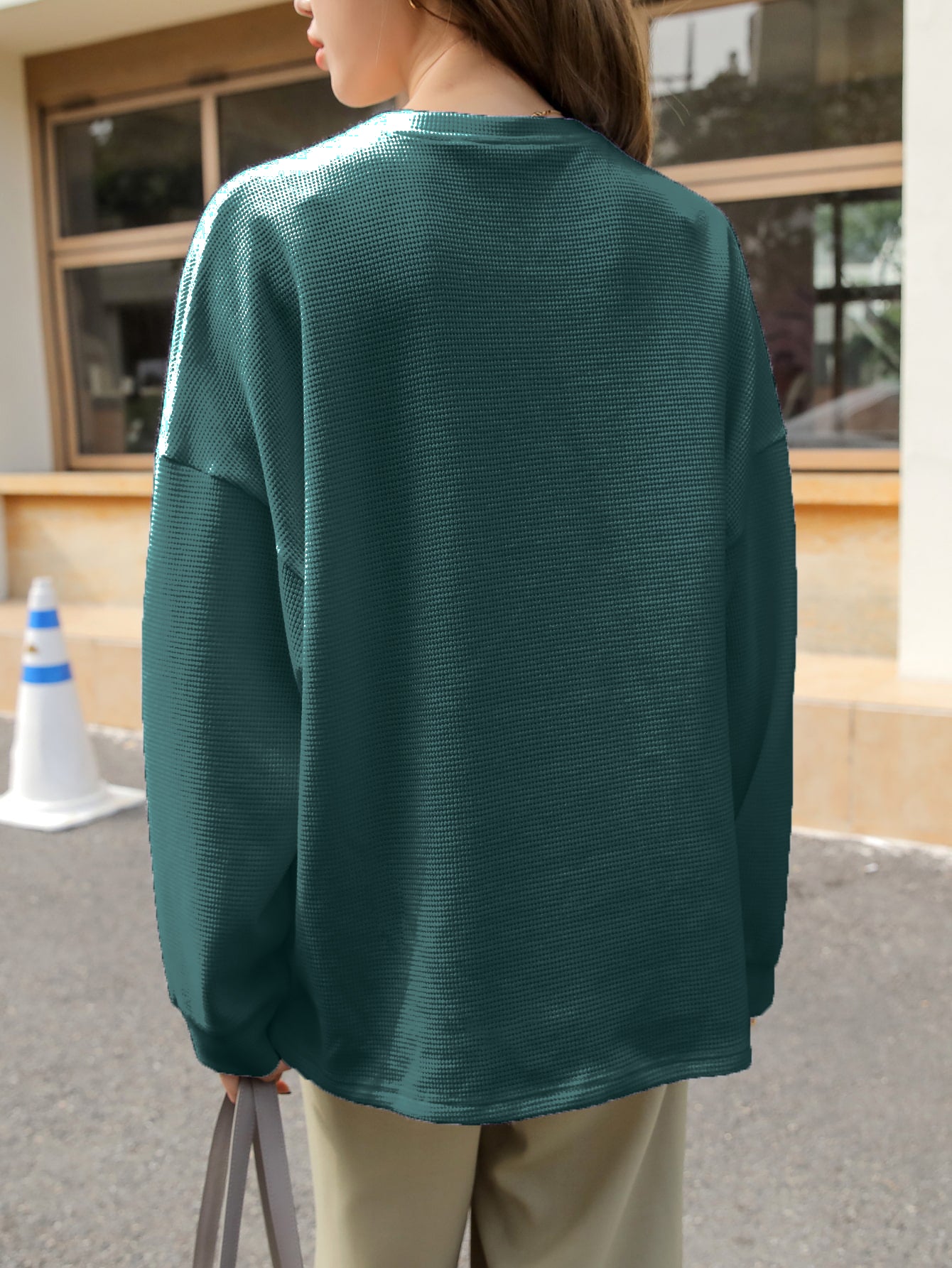 Women Oversized Korean Dark Green Tops