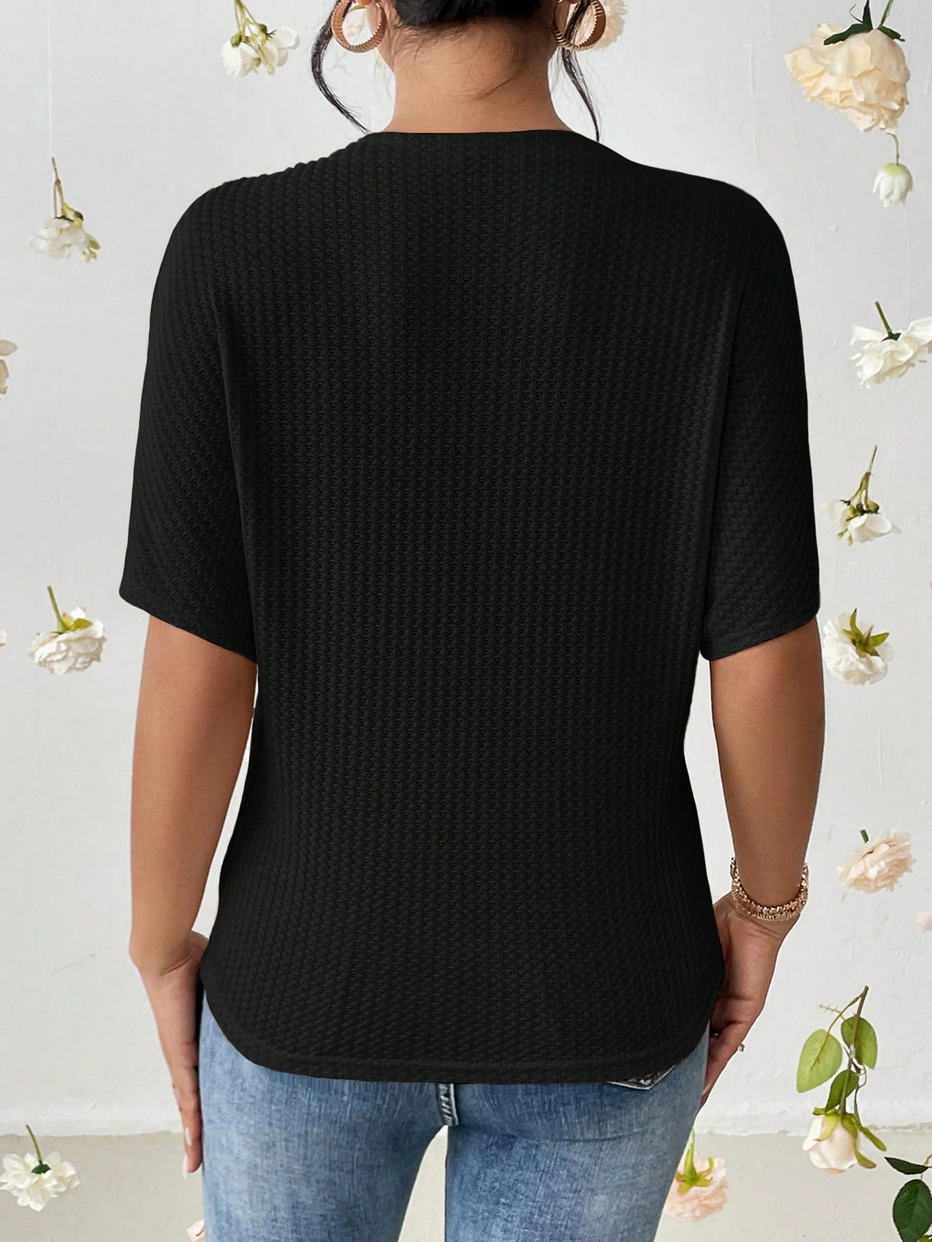 Women Classical Oversized Black Tops