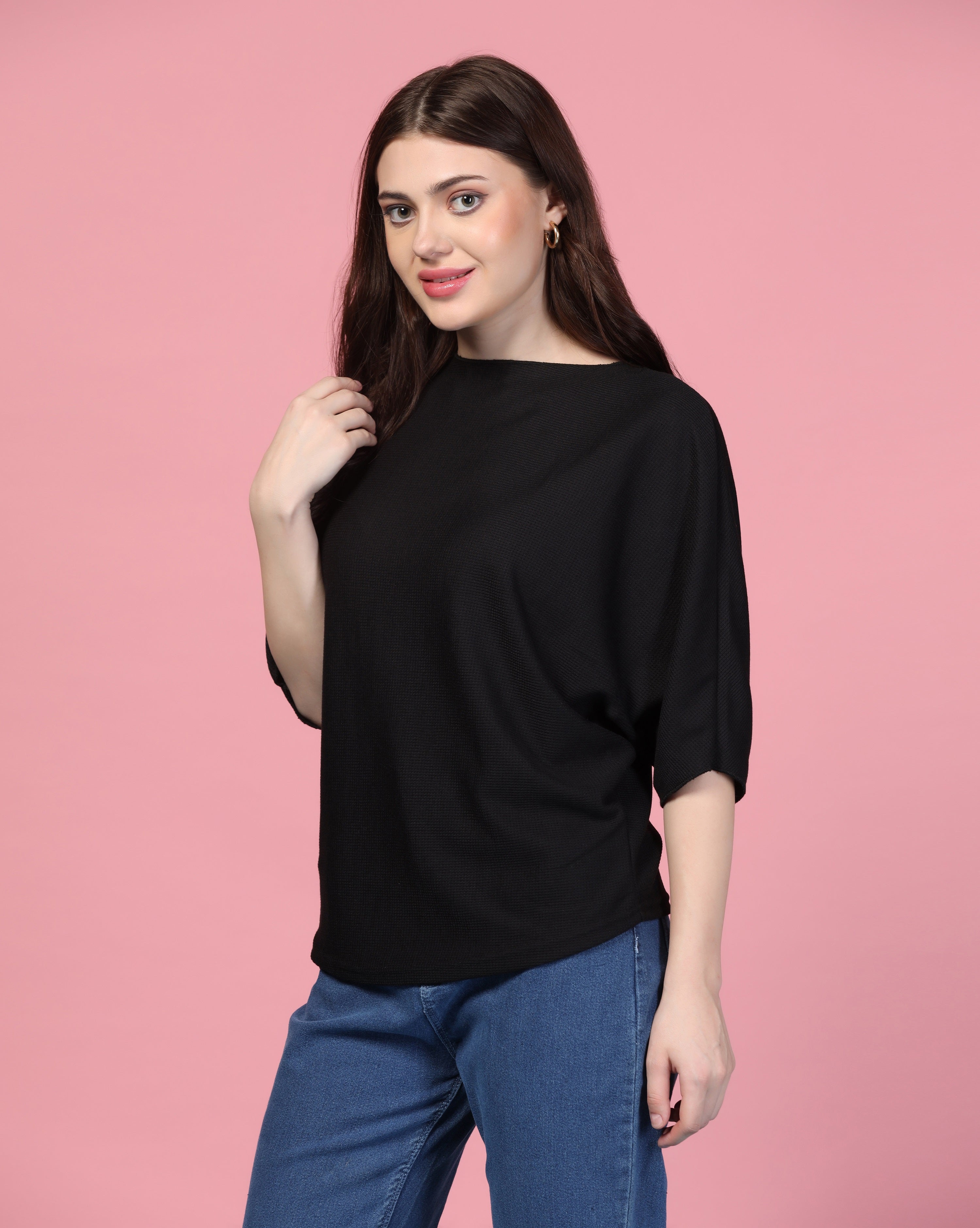 Women Classical Oversized Black Tops