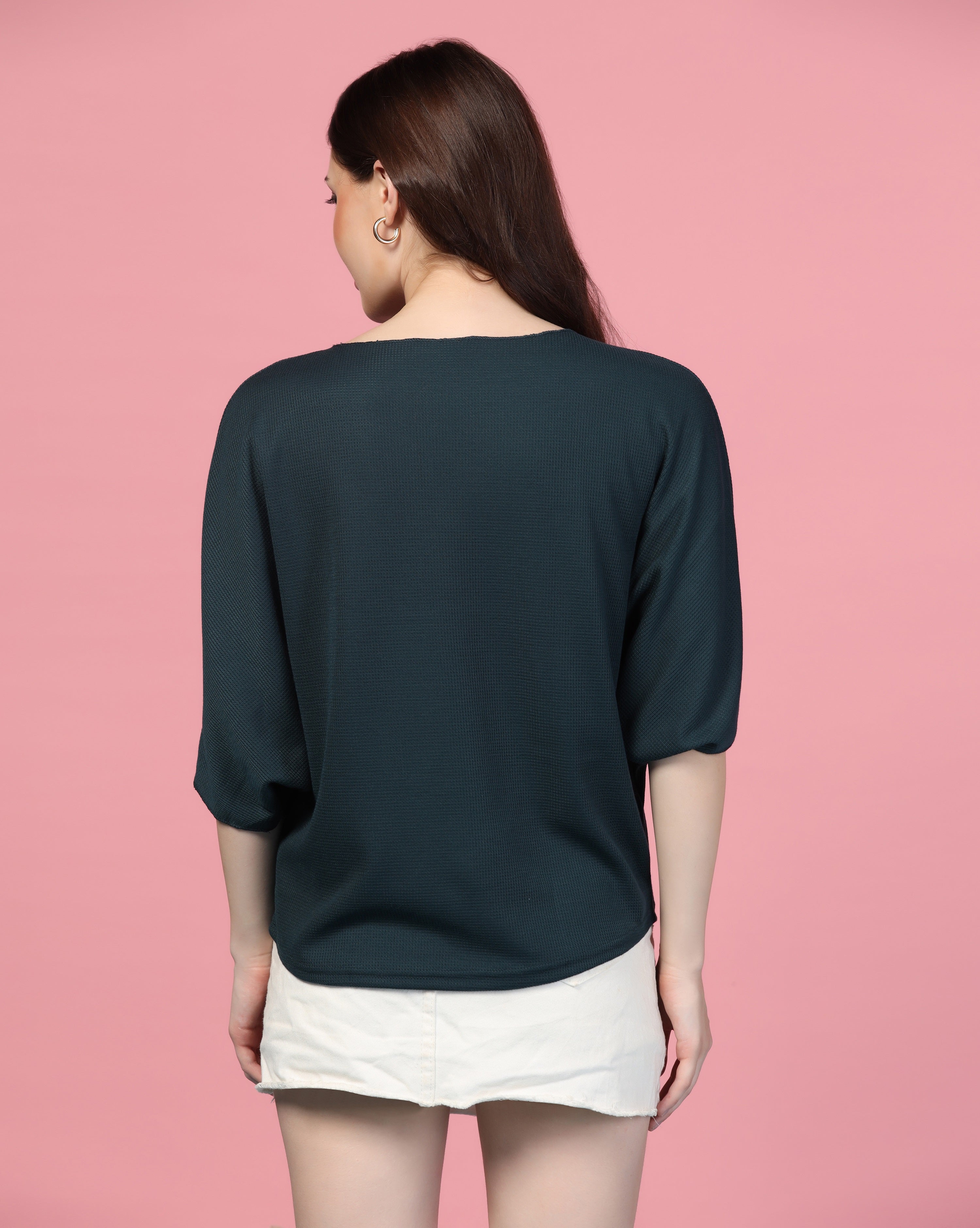 Women Classical Oversized Dark Green Tops