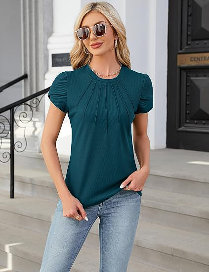 Women Summer Fashion Dressy Dark Green Tops
