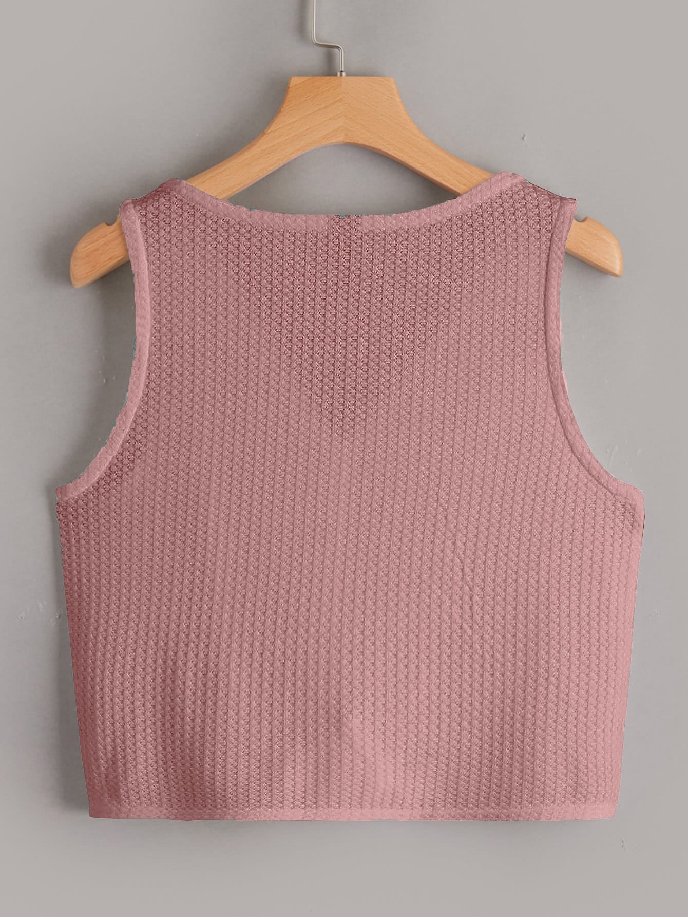 Women Waffle Regular Fit Western PinkTops