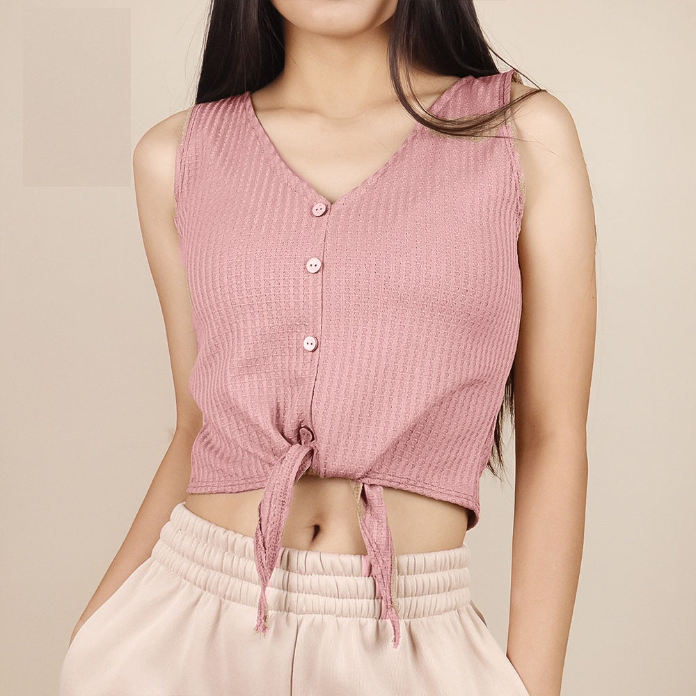 Women Waffle Regular Fit Western PinkTops