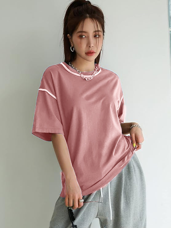 Women Oversized BTS Lover Pink Tops
