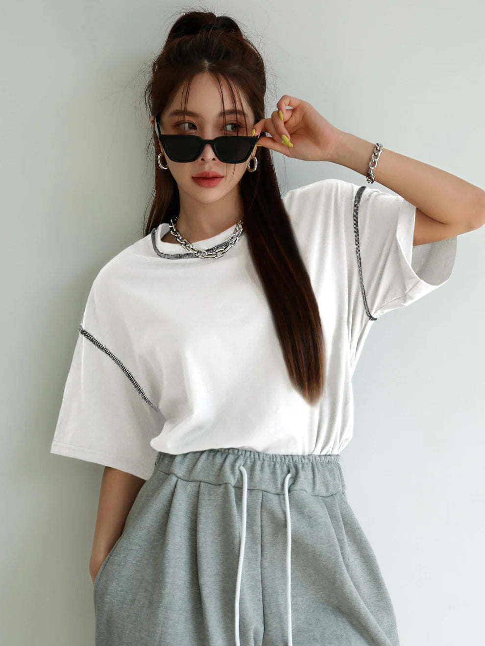 Women Oversized BTS Lover White Tops