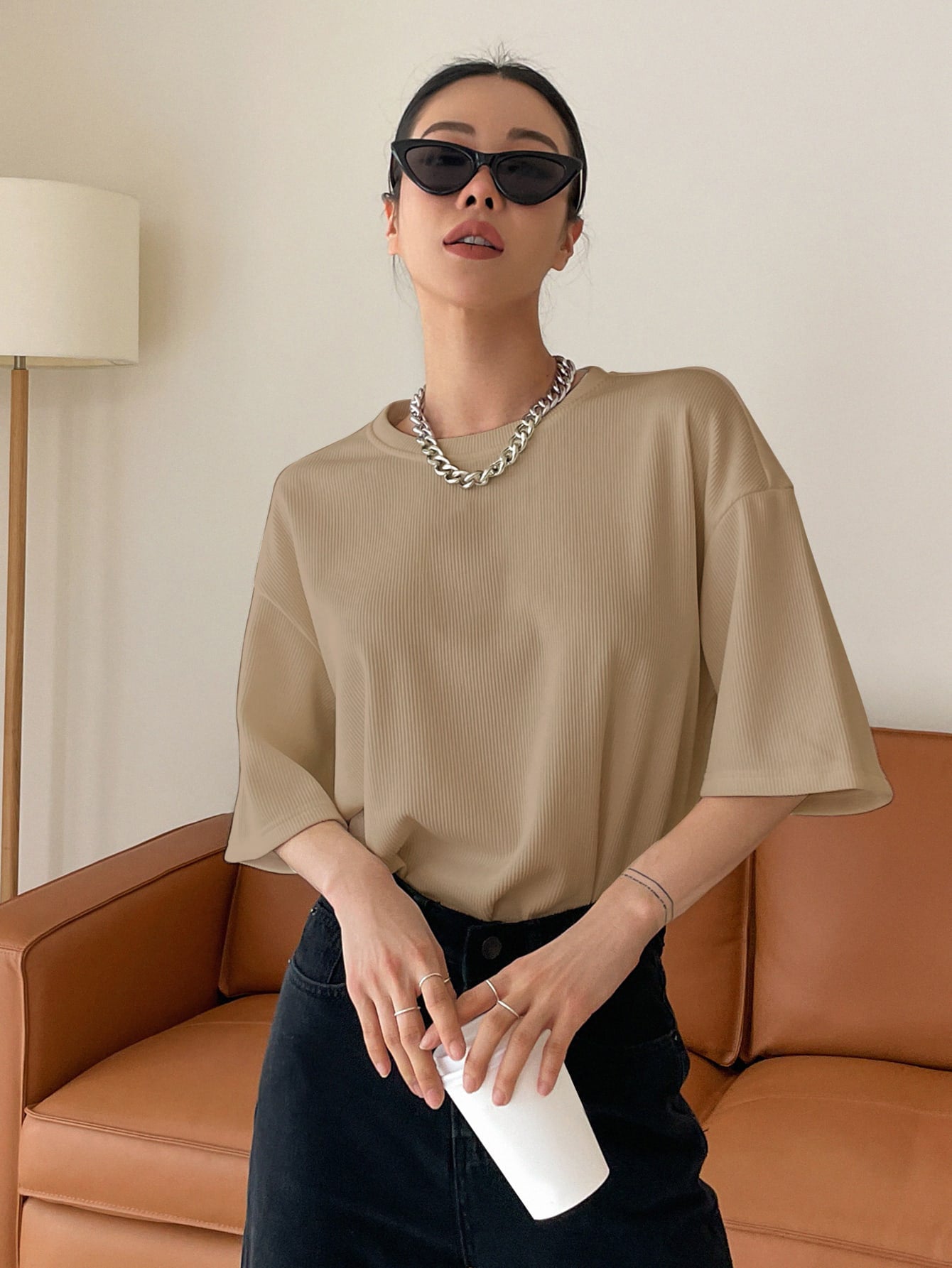 Women Dressy Office Work Casual Brown Tops