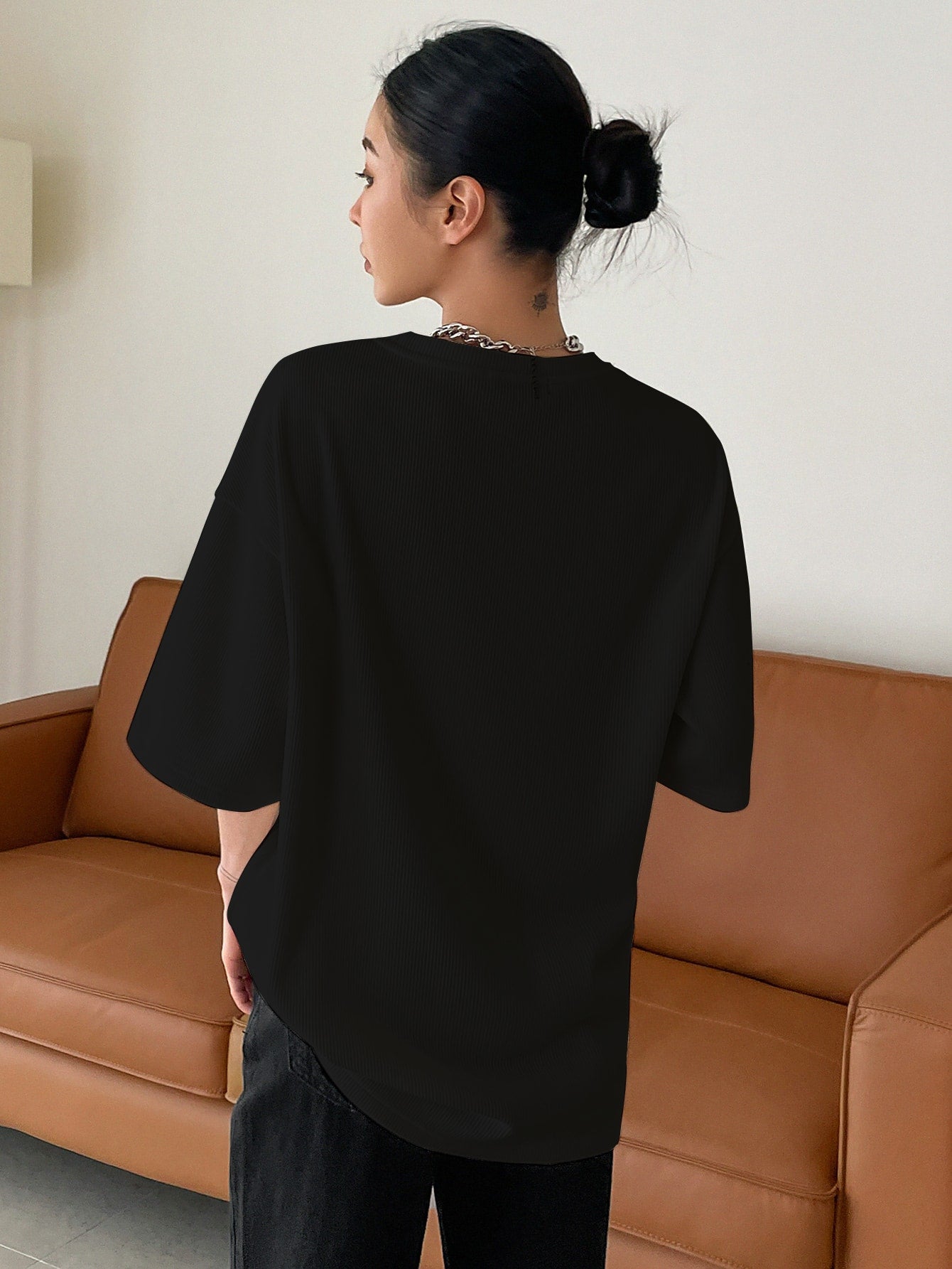 Women Dressy Office Work Casual Black Tops