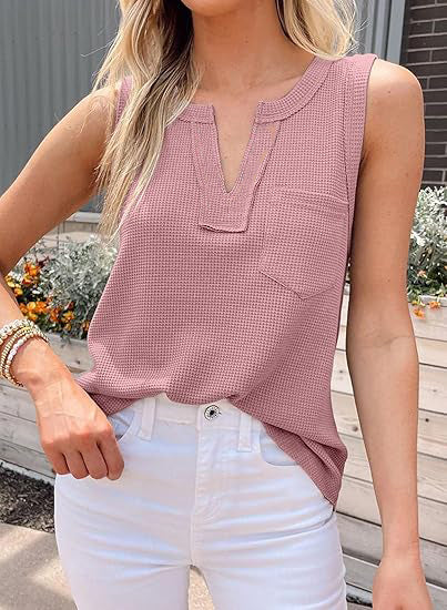 Women Sleeveless Western Pink Tops