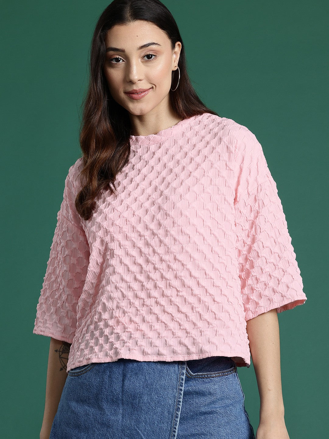 Women Trendy Oversized Pink Tops