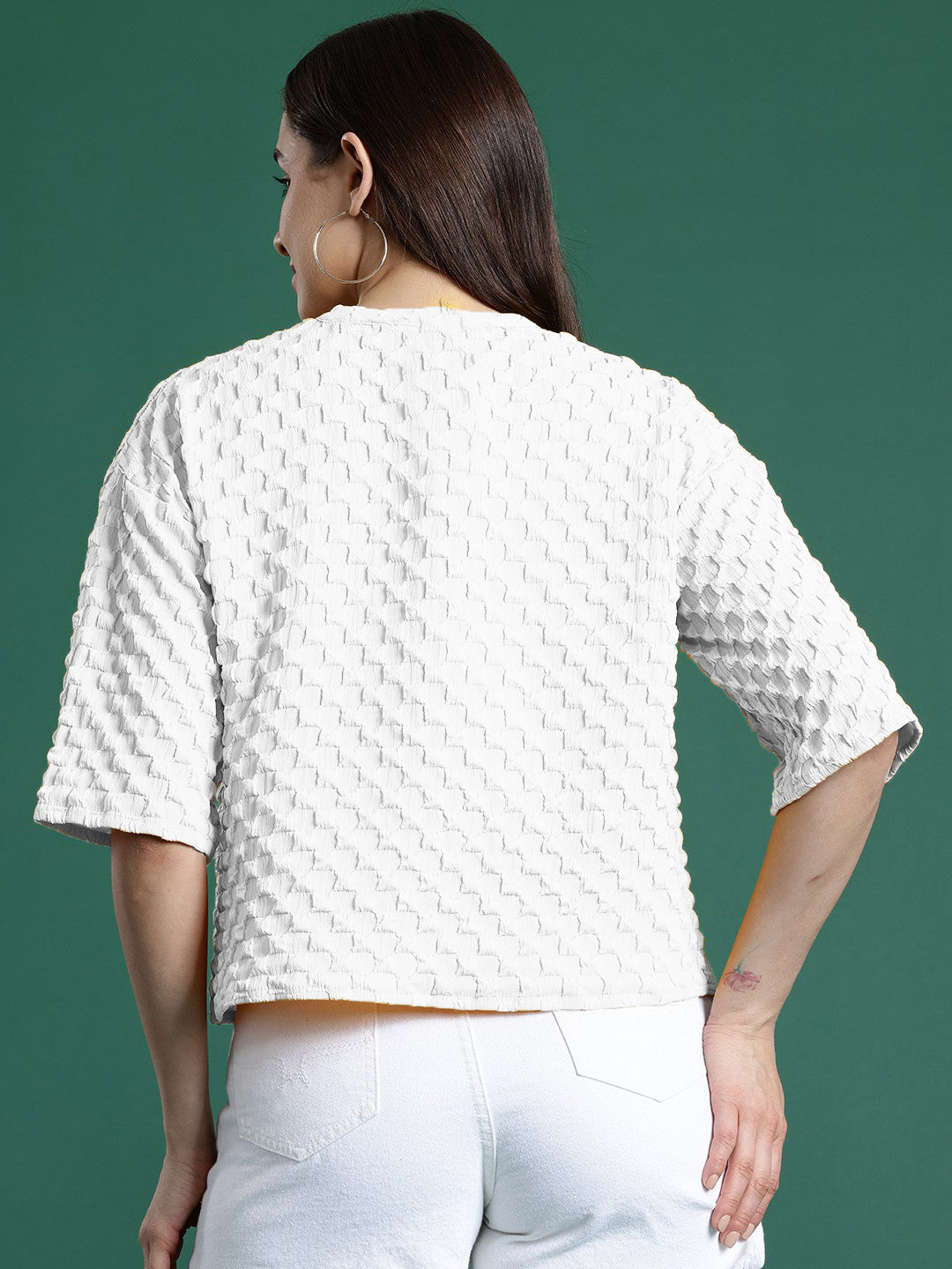 Women Trendy Oversized White Tops