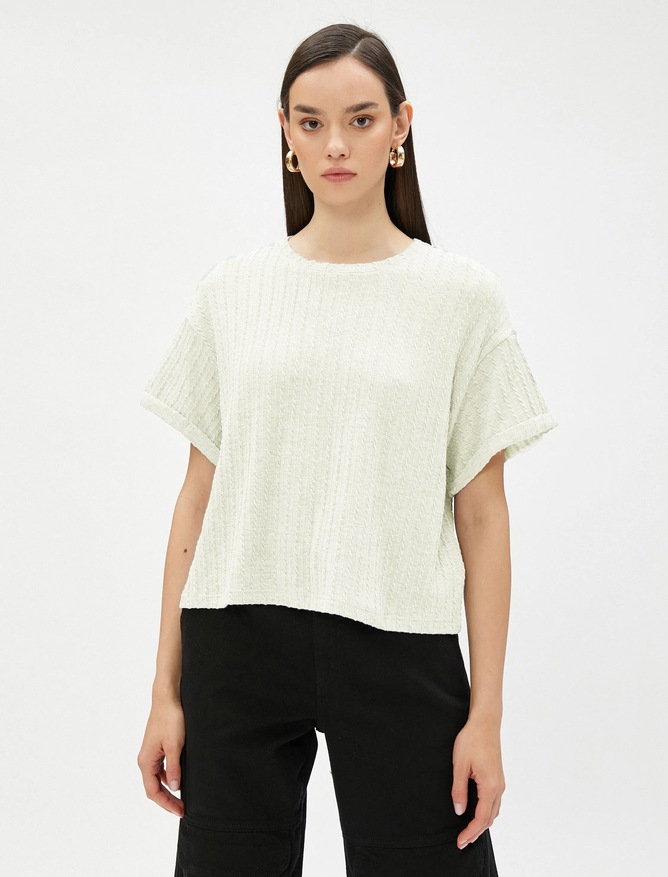 Women Loose Fit Formal White Tops
